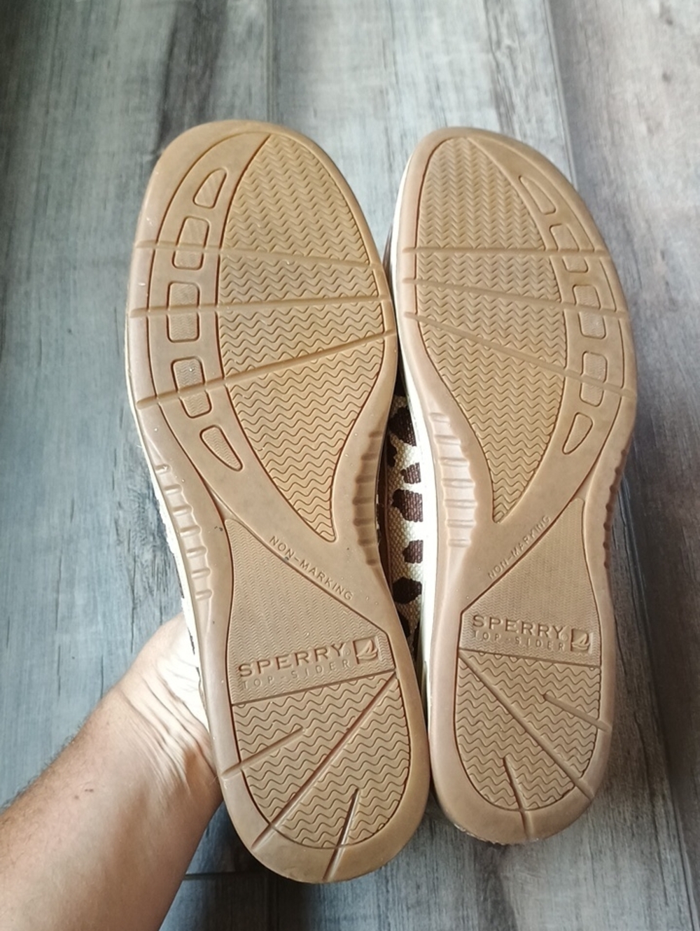 Sperry Beige and Brown Leopard-Print Slip-On Loafers - Picture 7 of 8